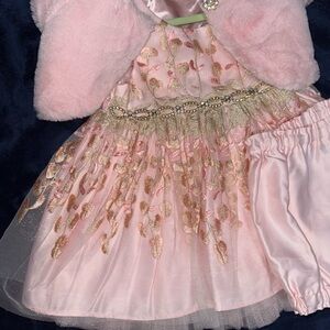 Elegant Pink and Gold Kids Costume